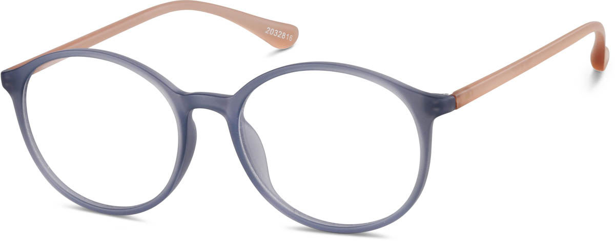 Zenni Round Prescription Glasses Blue Tortoiseshell Plastic Full Rim Frame