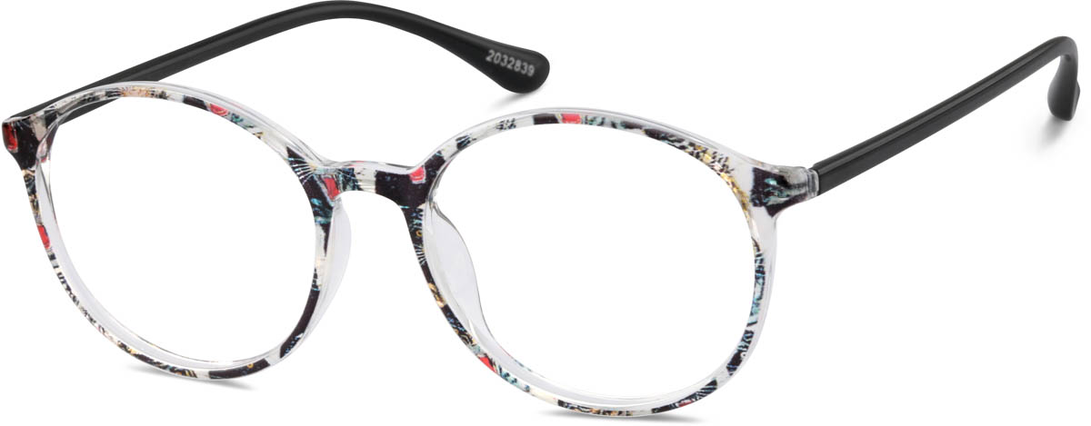 Zenni Round Prescription Glasses Pattern Tortoiseshell TR Full Rim Frame