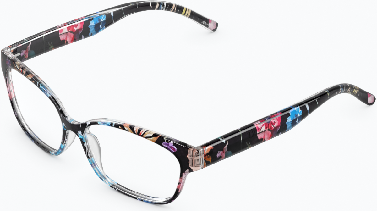 Angle view of Rectangle Glasses 2032916 in Black Floral thumbnail
