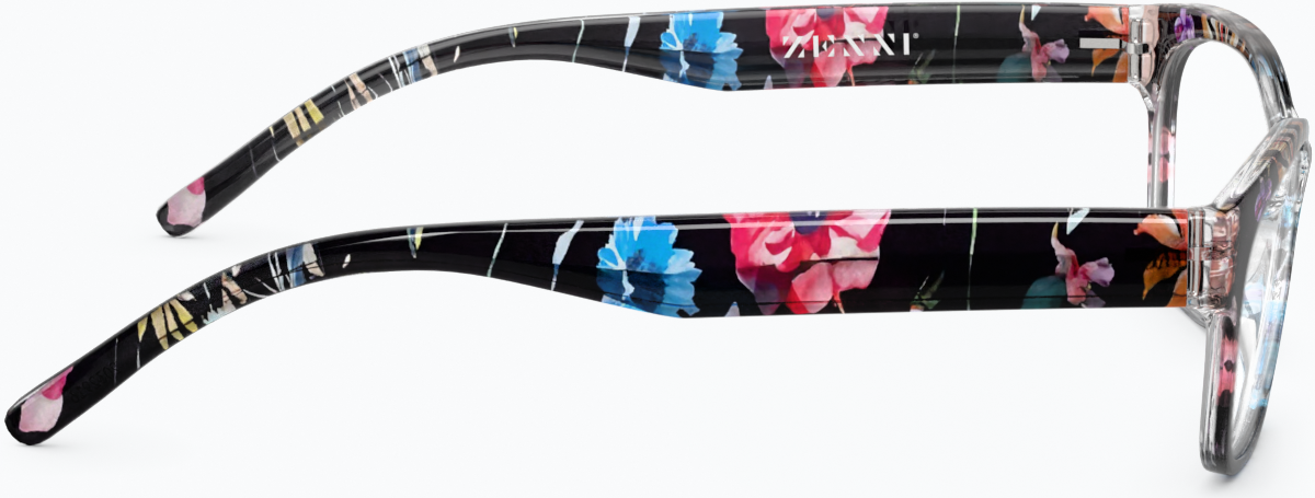 Side view of Rectangle Glasses 2032916 in Black Floral thumbnail