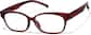 Angle view of Rectangle Glasses 2032918 in Red thumbnail
