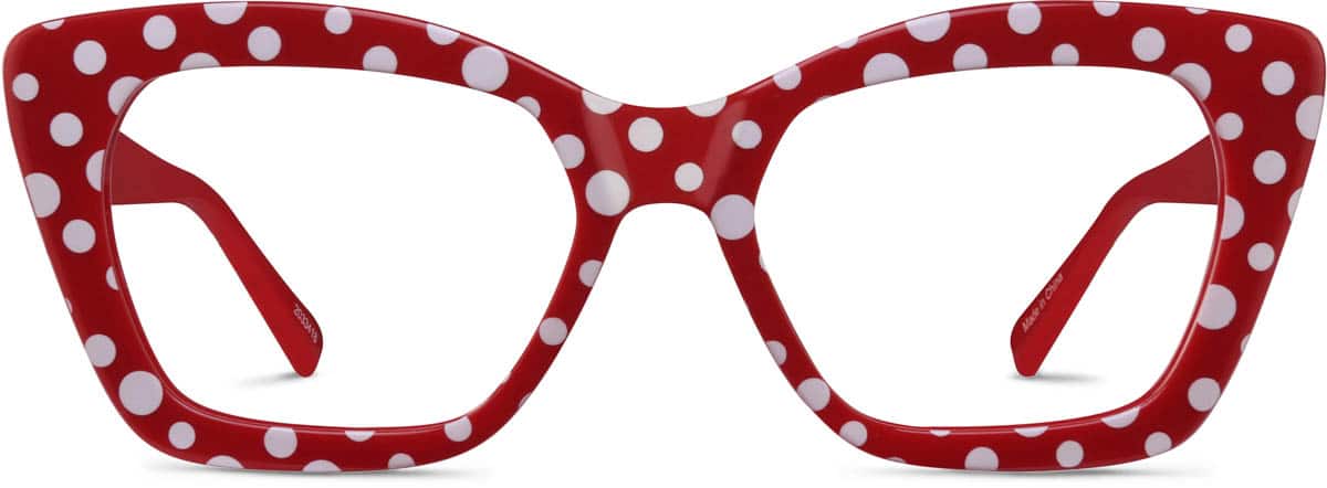 Red polka dot glasses