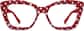 Front view of Square Glasses 2033418 in Red thumbnail