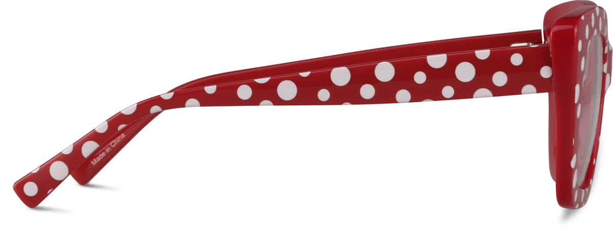 Side view of Square Glasses 2033418 in Red