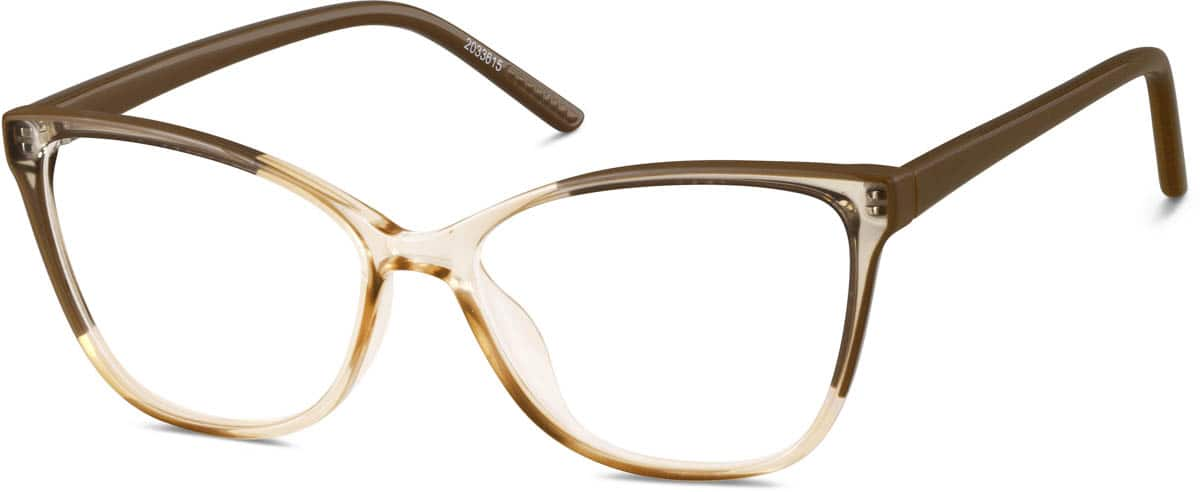 Angle view of Cat-Eye Glasses 2033615 in Brown