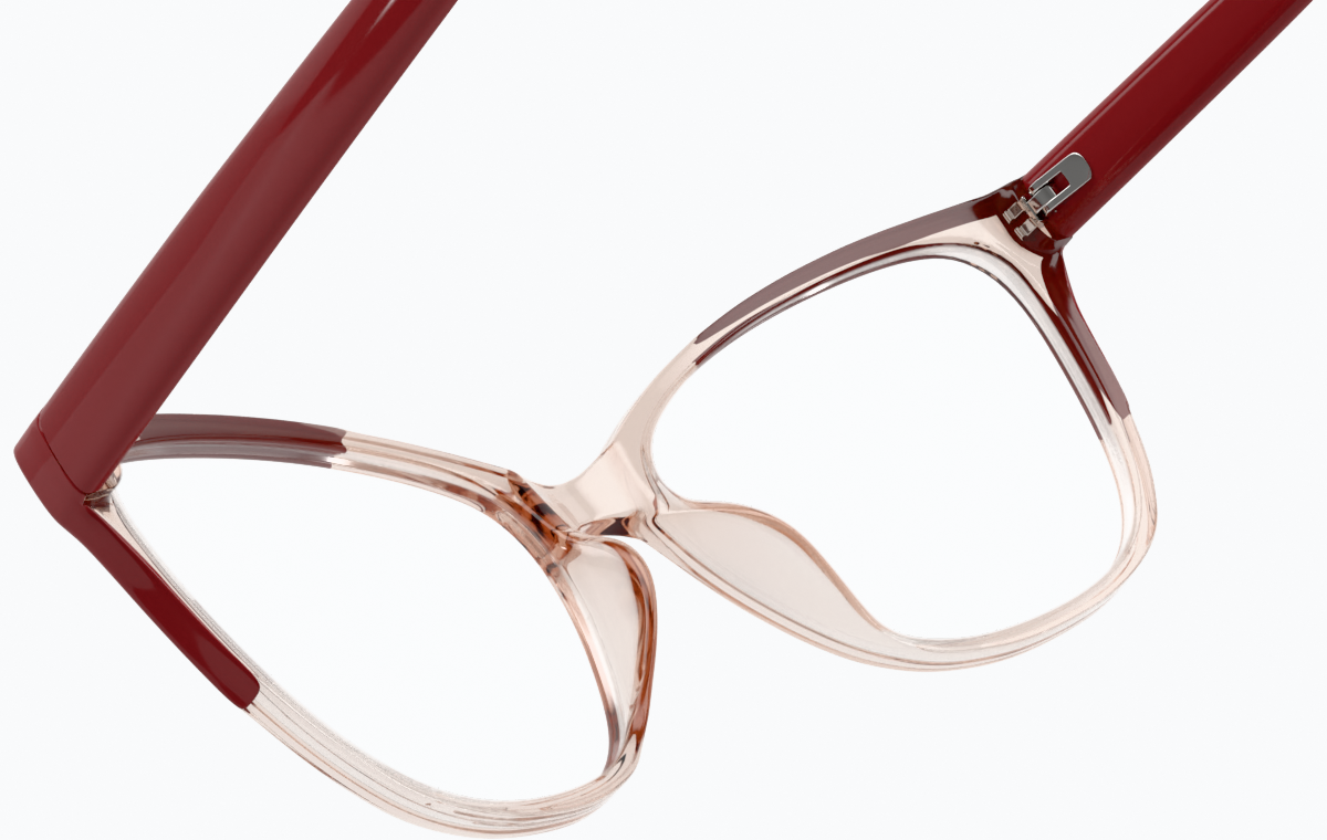 See-through view of Cat-Eye Glasses 2033618 in Red thumbnail