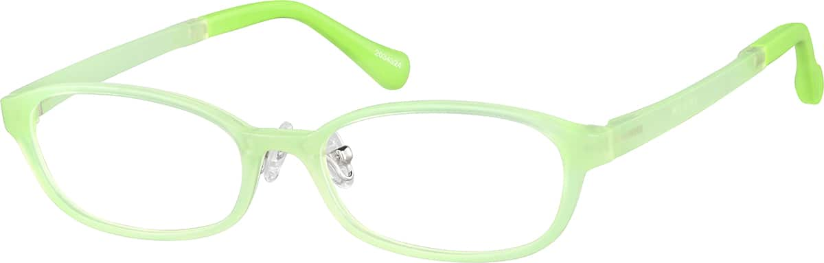 Angle view of Kids' Glow-in-the-Dark Oval Glasses 2034324 in Green/ Green Glow