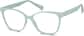 Angle view of Square Glasses 2034424 in Green thumbnail