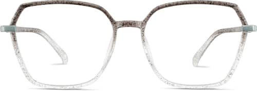 Gray Glitter Geometric Glasses