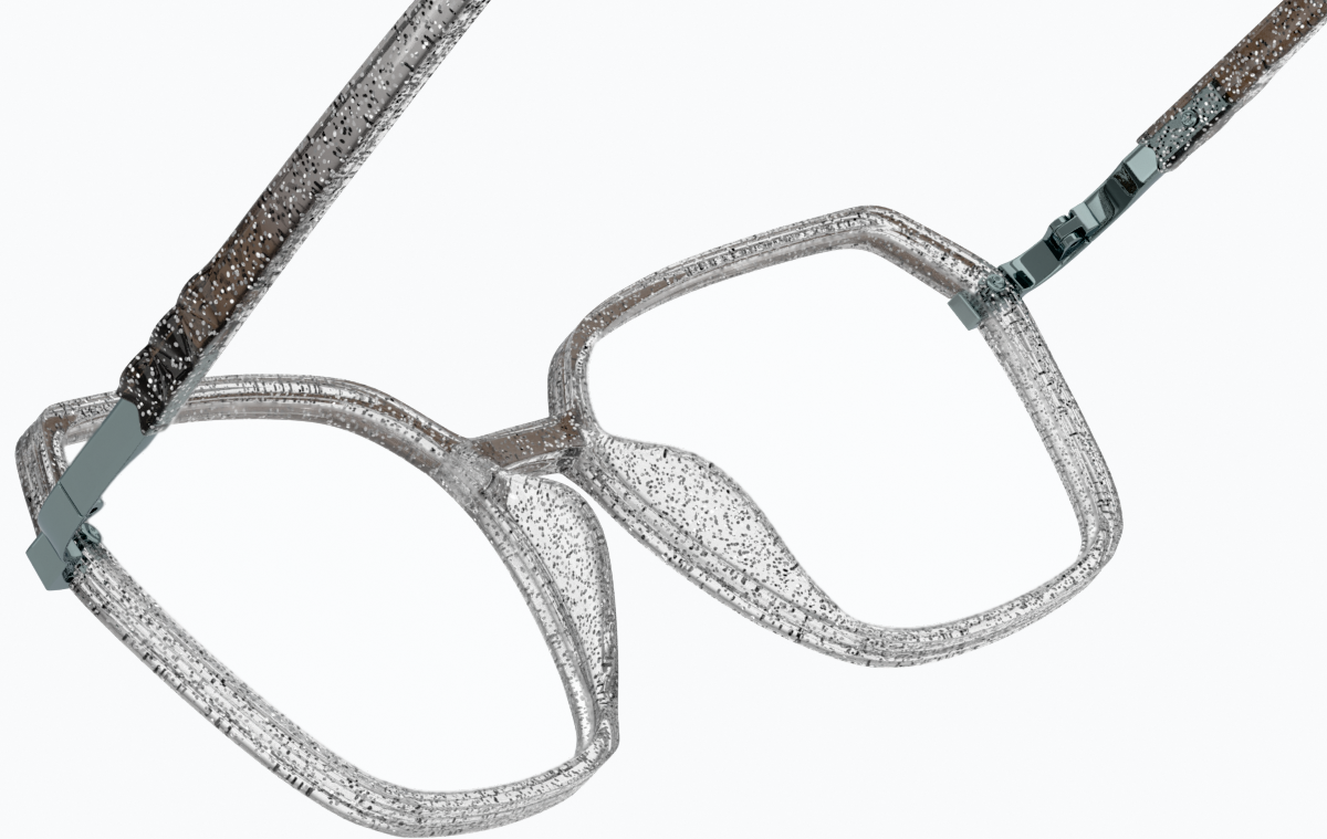 See-through view of Geometric Glasses 2034612 in Gray Glitter thumbnail