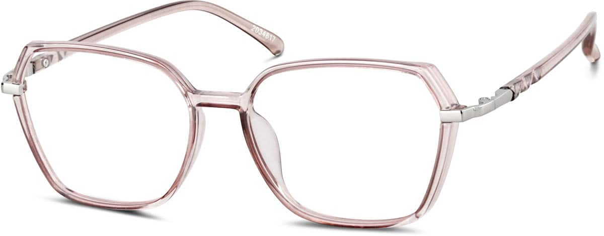 Angle view of Geometric Glasses 2034617 in Mulberry