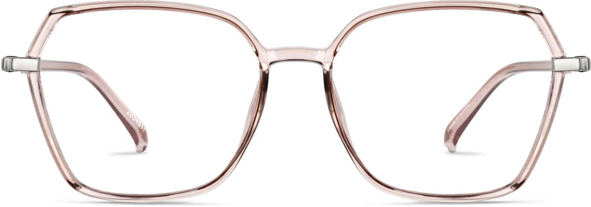 Front view of Geometric Glasses 2034617 in Mulberry