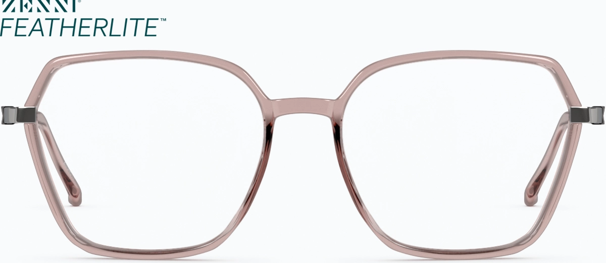 Front view of Geometric Glasses 2034617 in Mulberry thumbnail