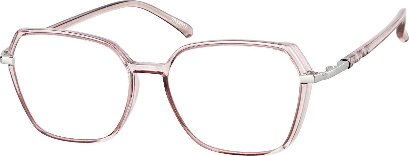 Angle view of Geometric Glasses 2034617 in Mulberry