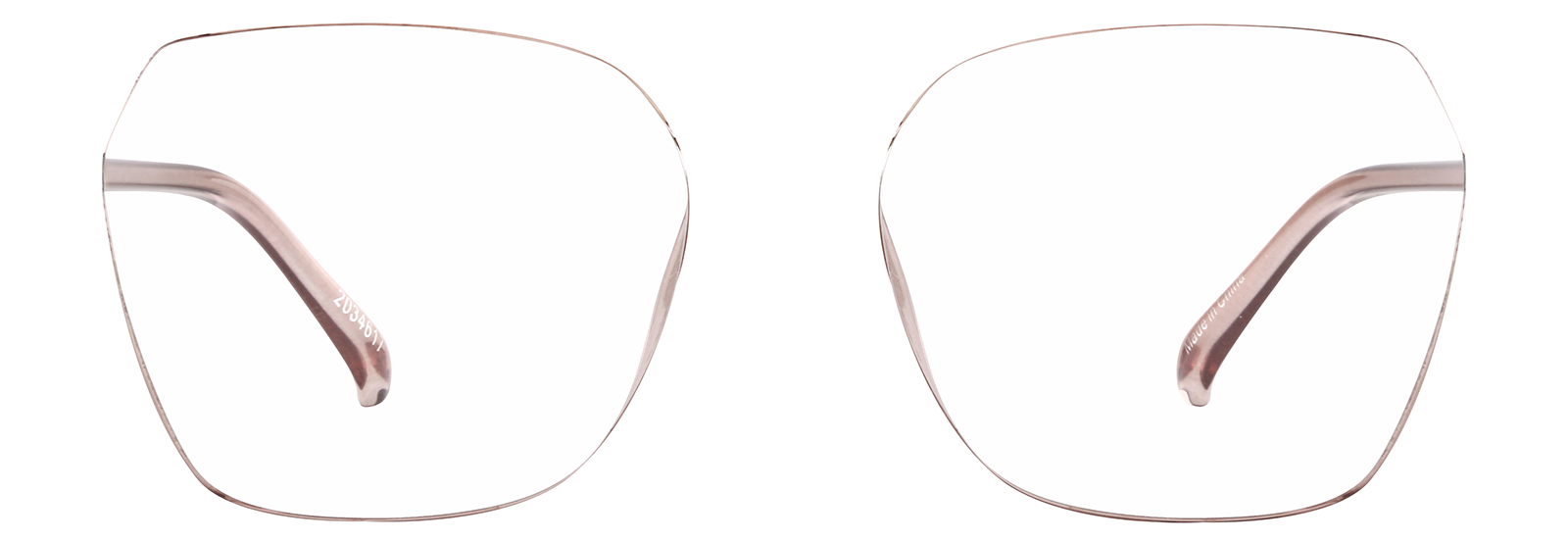 Front view of Geometric Glasses 2034617 in Mulberry