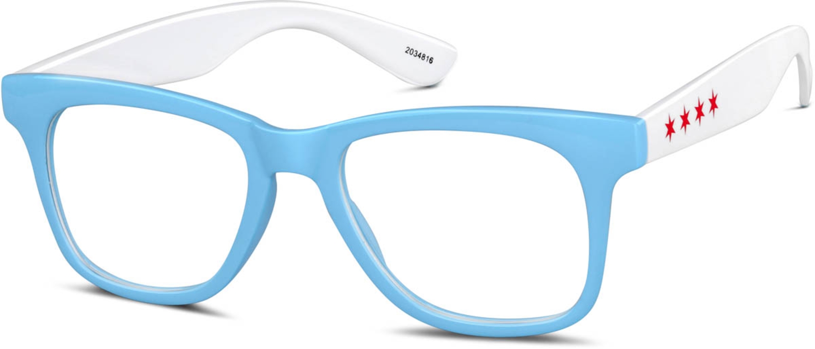 Zenni Square Prescription Glasses Blue Plastic Full Rim Frame