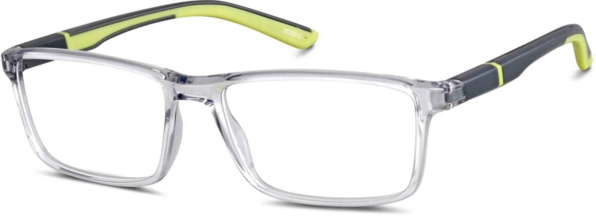 Angle view of Rectangle Glasses 2035012 in Grey