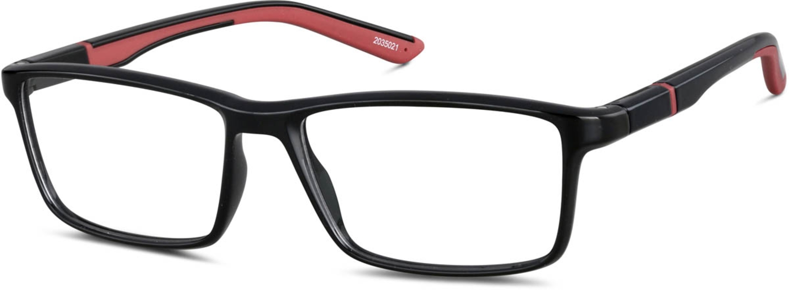 Zenni Men's Sporty Rectangle Prescription Glasses Black Plastic Full Rim Frame