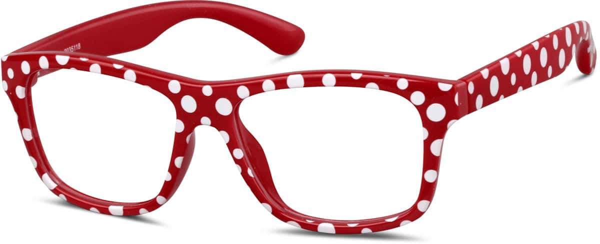 Angle view of Kids' Square Glasses 2035118 in Red