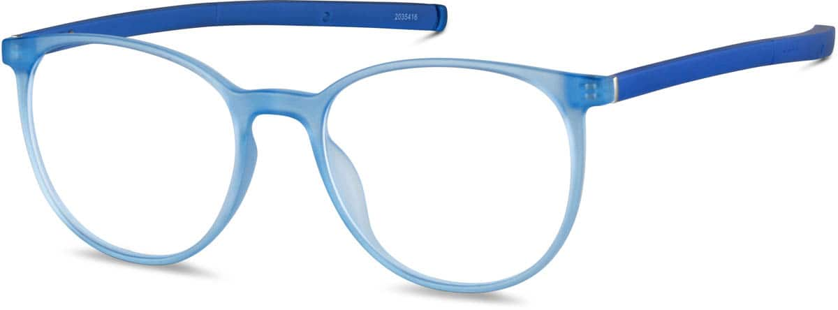 Angle view of Kids' Round Adjustable Glasses 2035416 in Blue