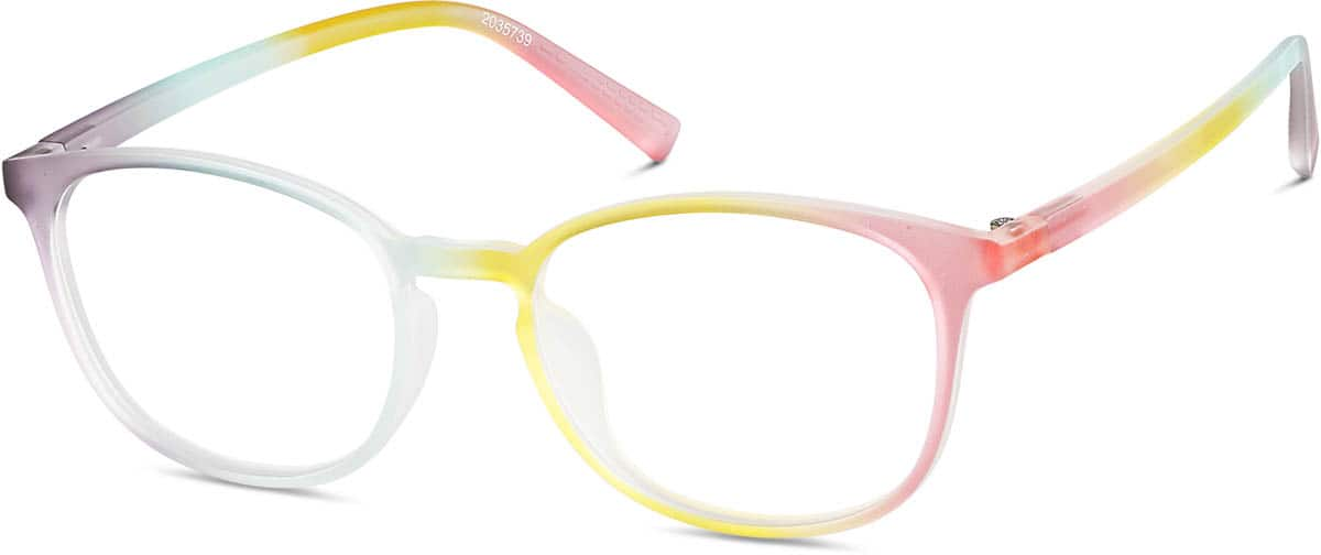 Angle view of Square Glasses 2035739 in Rainbow