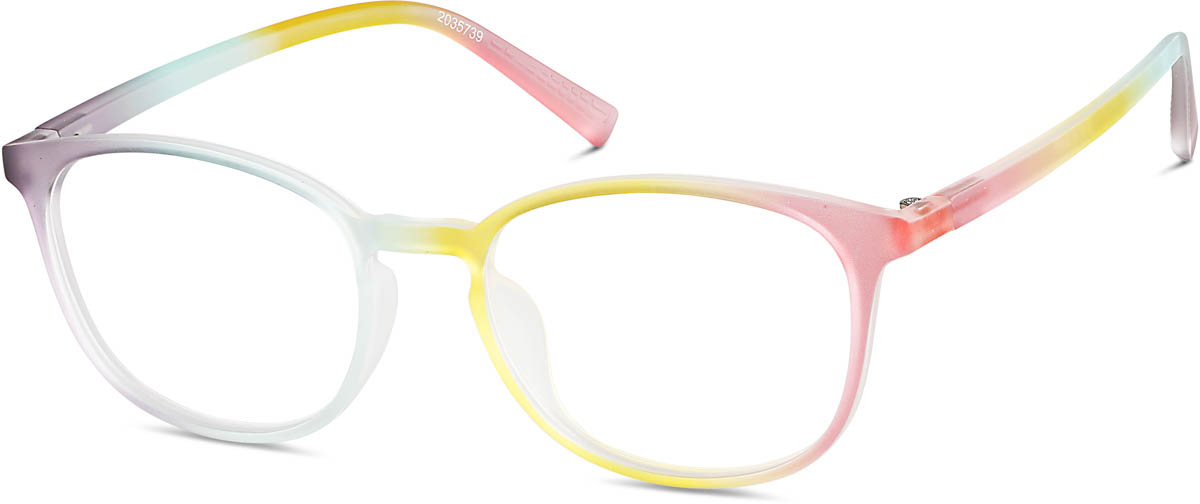 Zenni Kids Square Prescription Glasses Pattern TR Full Rim Frame