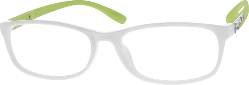 Angle view of Rectangle Glasses 203630 in White