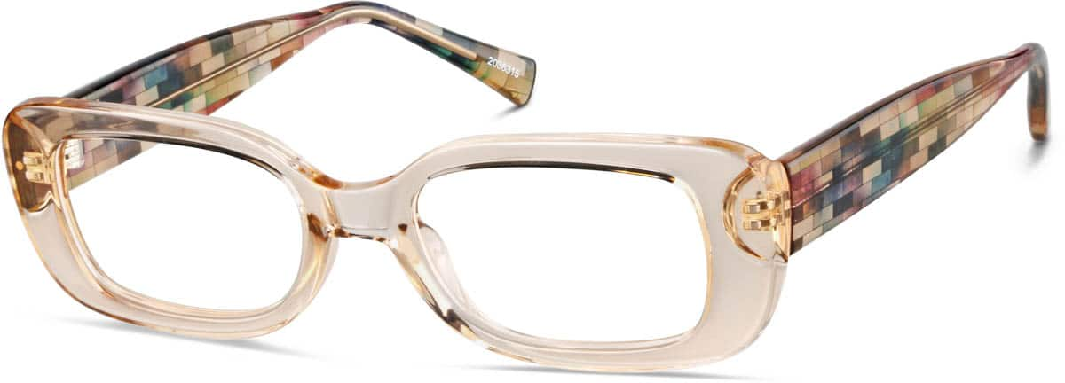 Angle view of Rectangle Glasses 2036315 in Beige