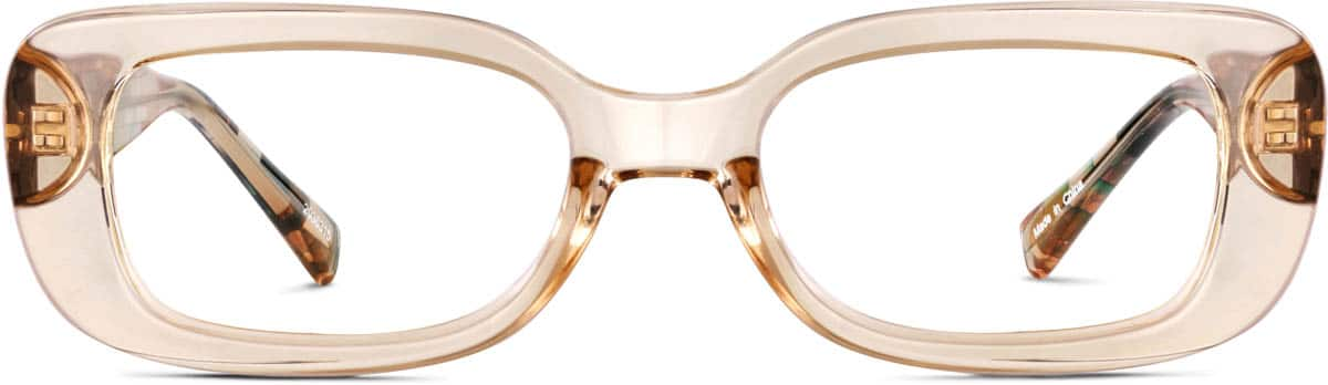 Front view of Rectangle Glasses 2036315 in Beige