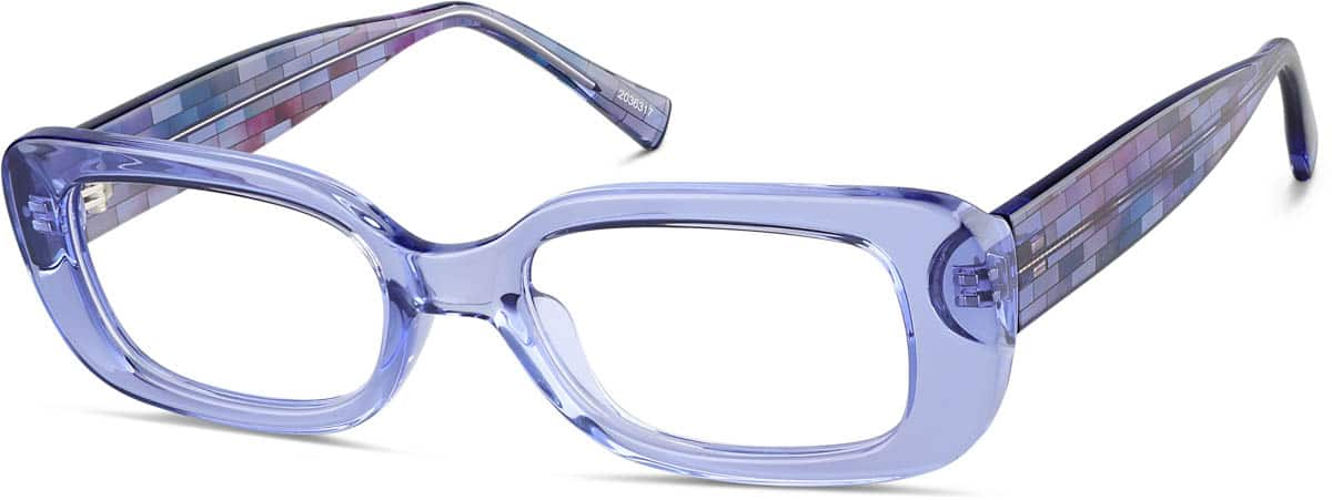 Angle view of Rectangle Glasses 2036317 in Purple