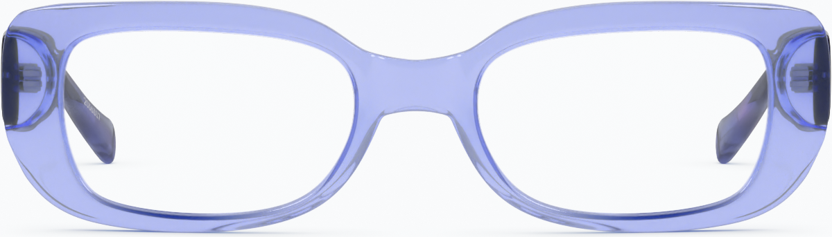 Front view of Rectangle Glasses 2036317 in Purple thumbnail