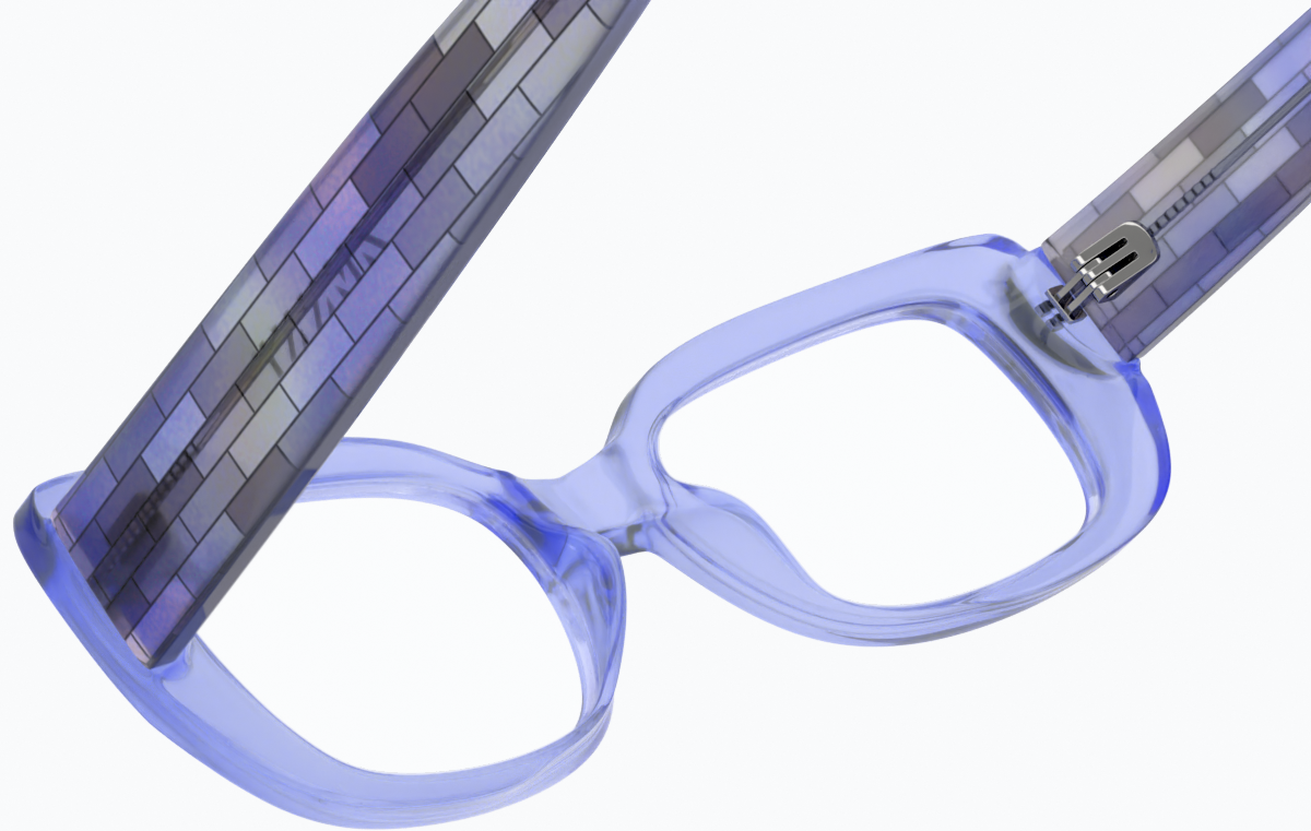 See-through view of Rectangle Glasses 2036317 in Purple thumbnail