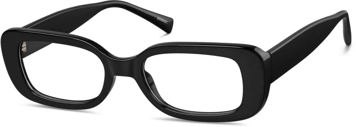 Angle view of Rectangle Glasses 2036321 in Black