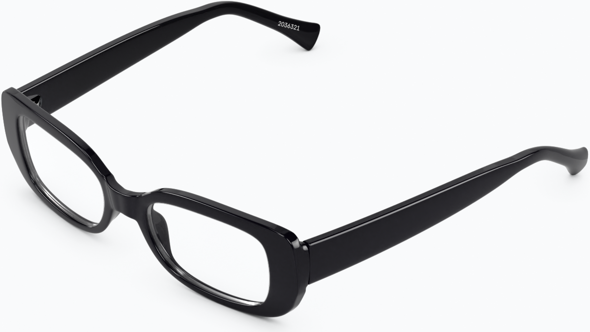Angle view of Rectangle Glasses 2036321 in Black thumbnail