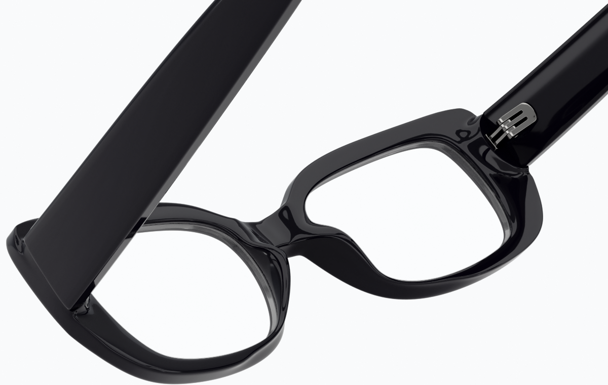 See-through view of Rectangle Glasses 2036321 in Black thumbnail