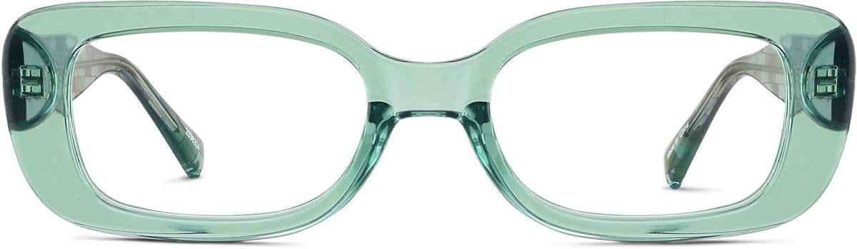 Front view of Rectangle Glasses 2036324 in Green