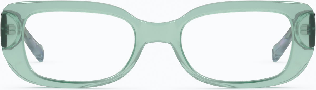 Front view of Rectangle Glasses 2036324 in Green thumbnail