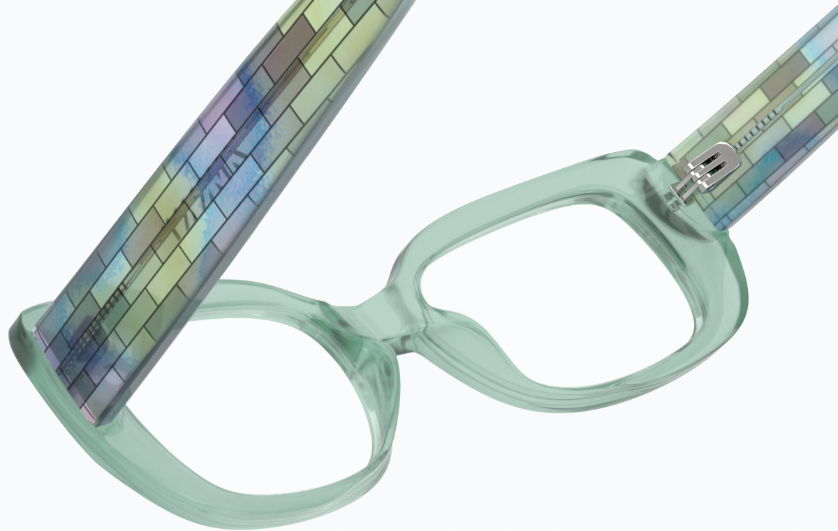 See-through view of Rectangle Glasses 2036324 in Green thumbnail