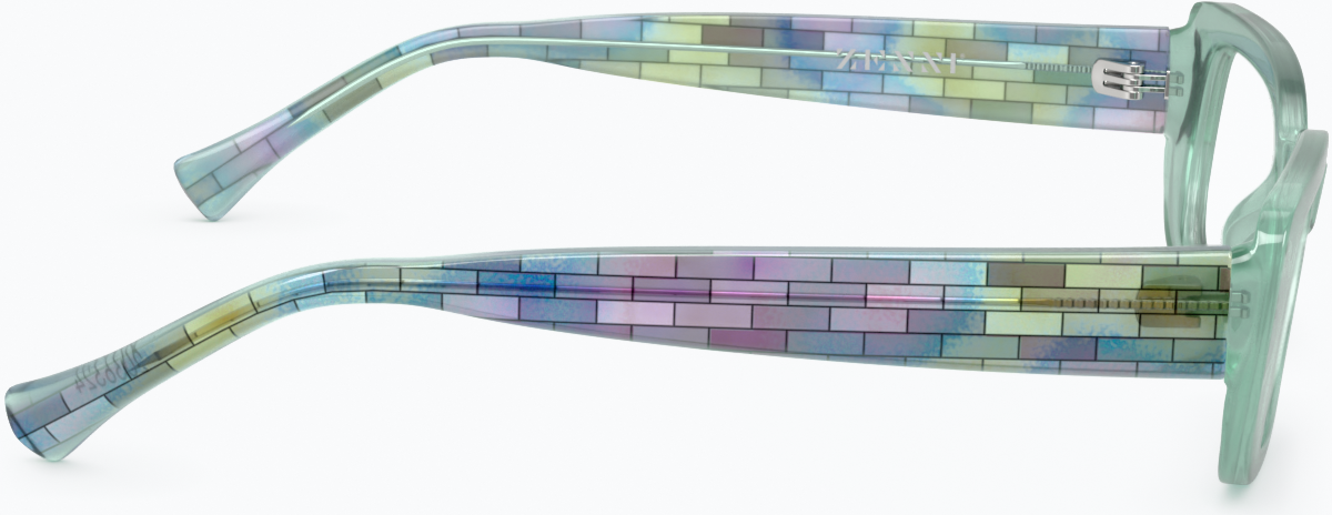 Side view of Rectangle Glasses 2036324 in Green thumbnail