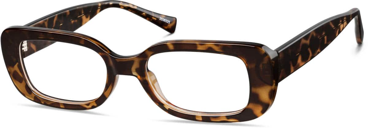 Angle view of Rectangle Glasses 2036325 in Tortoiseshell