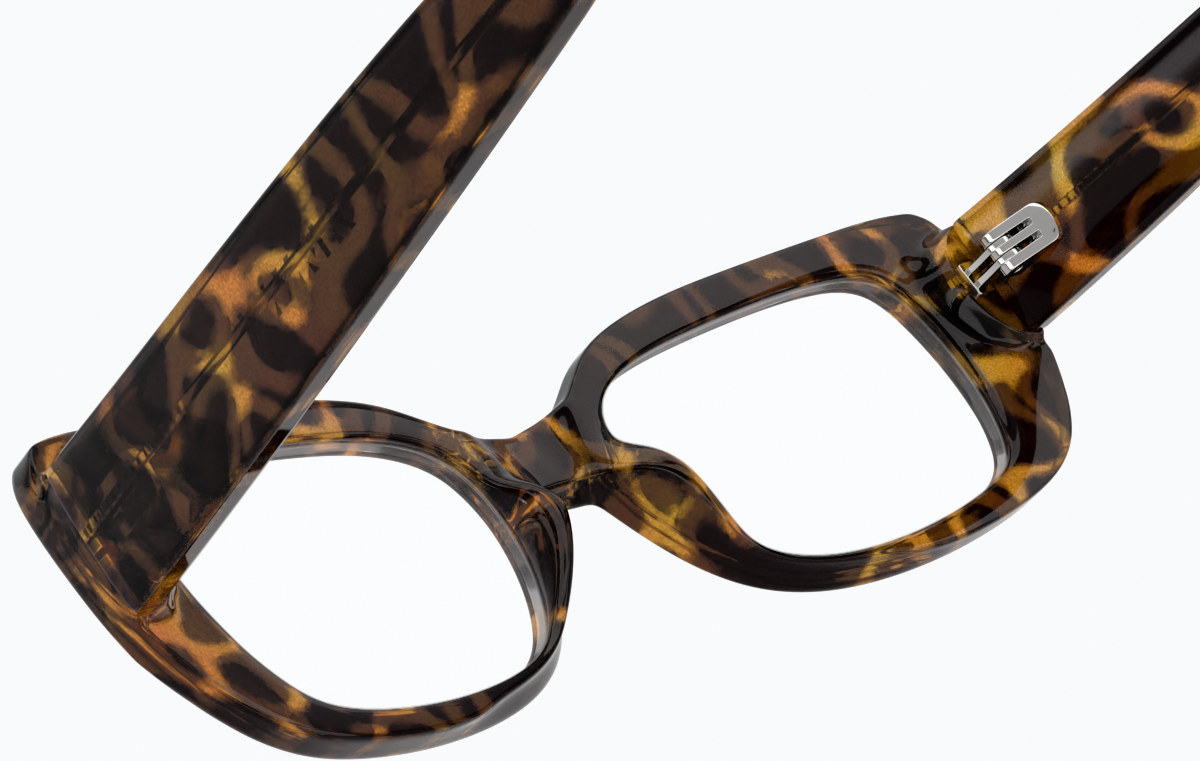 See-through view of Rectangle Glasses 2036325 in Tortoiseshell thumbnail