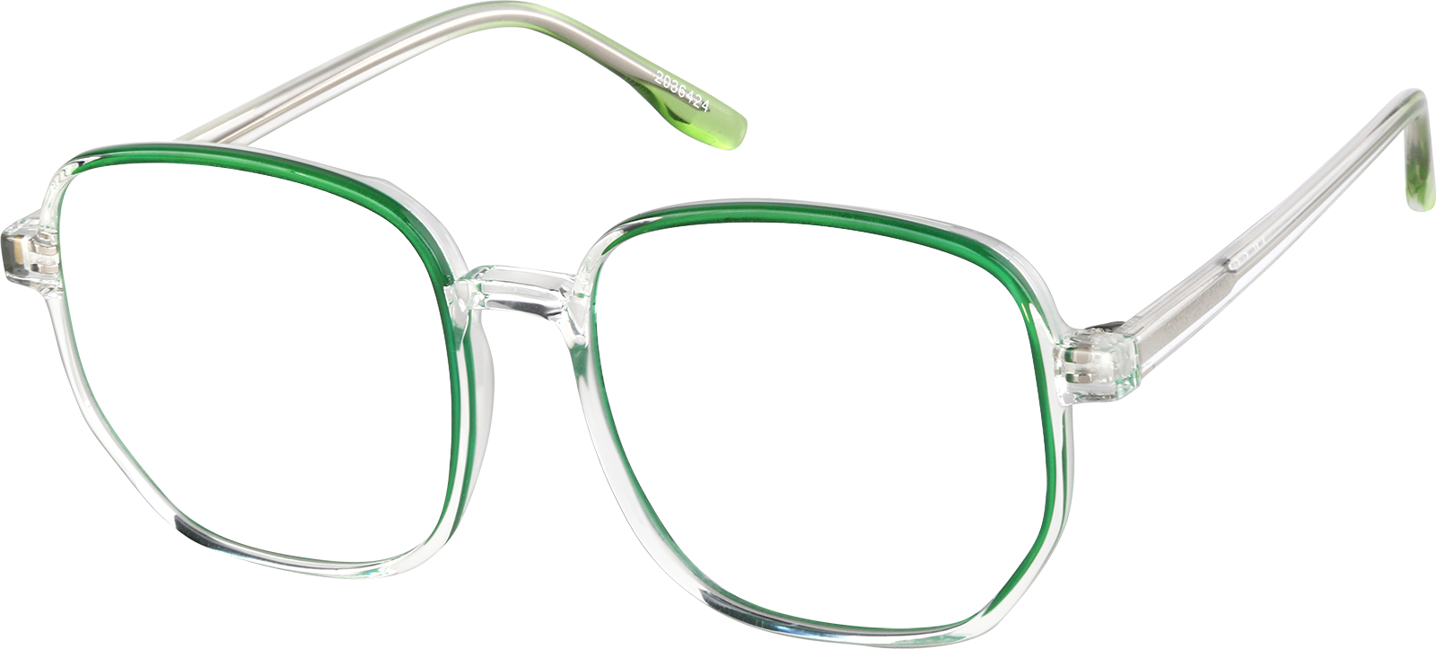 Green Geometric Glasses #2036424 | Zenni Optical
