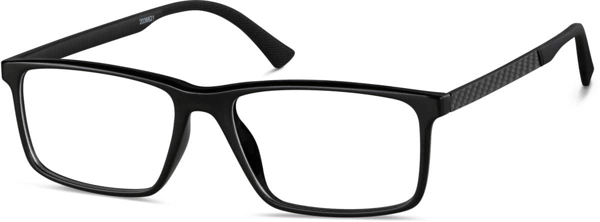 Angle view of Rectangle Glasses 2036621 in Black