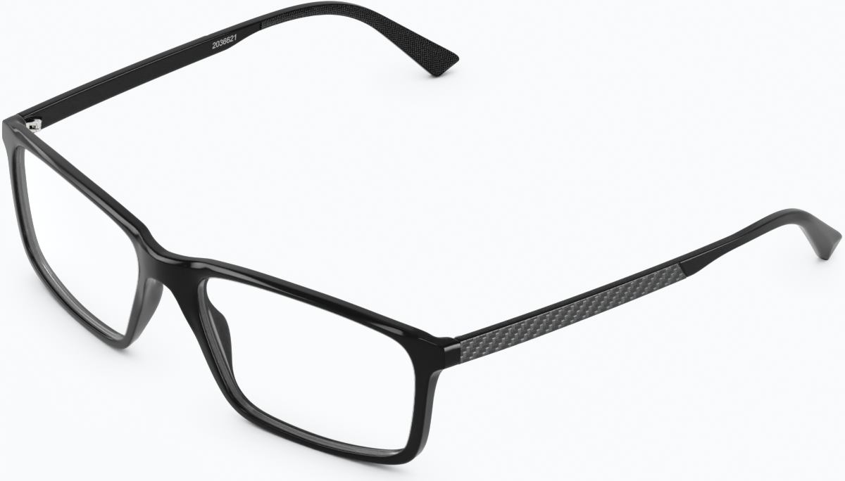 Angle view of Rectangle Glasses 2036621 in Black thumbnail