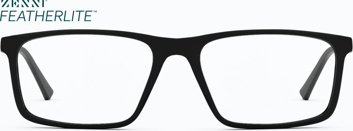 Front view of Rectangle Glasses 2036621 in Black thumbnail
