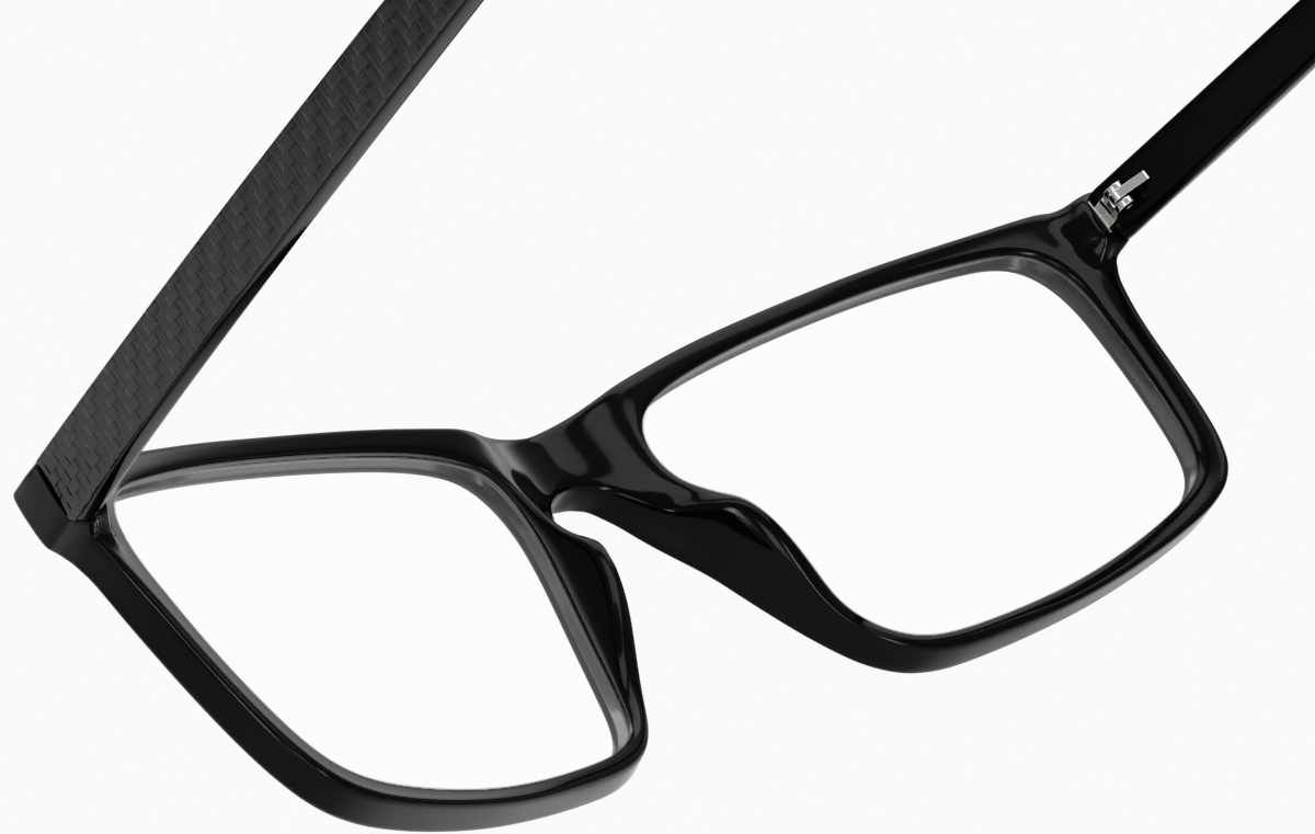 See-through view of Rectangle Glasses 2036621 in Black thumbnail