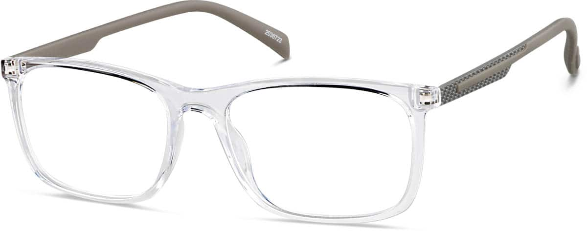 Angle view of Rectangle Glasses 2036723 in Clear