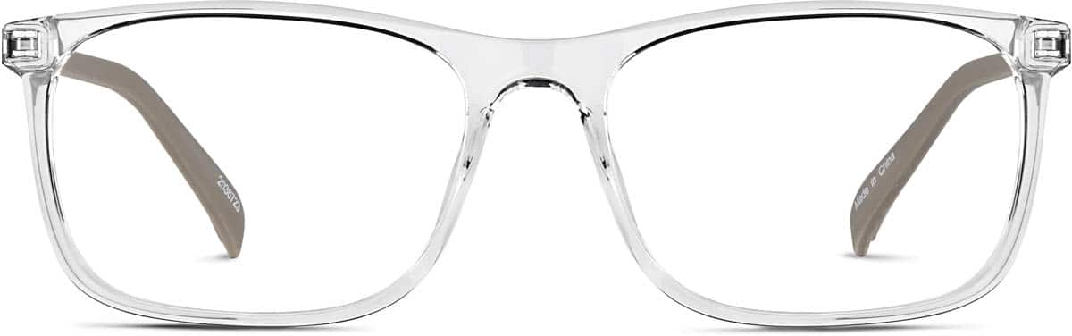 Front view of Rectangle Glasses 2036723 in Clear