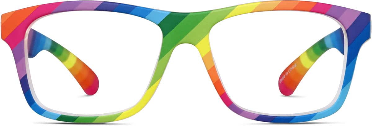 Zenni Kids Square Prescription Glasses Green Plastic Full Rim Frame, Lightweight, Blokz Blue Light Glasses, 2035724