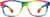 Front view of Kids' Square Glasses 2036829 in Rainbow thumbnail